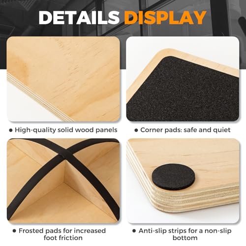 Wooden Rocker Balance Board for Adults Anti-Slip 350LBS Balance Trainer for Standing Desk, Physical Therapy & Core Strength – Durable Wooden Rocker Board for Office & Rehab