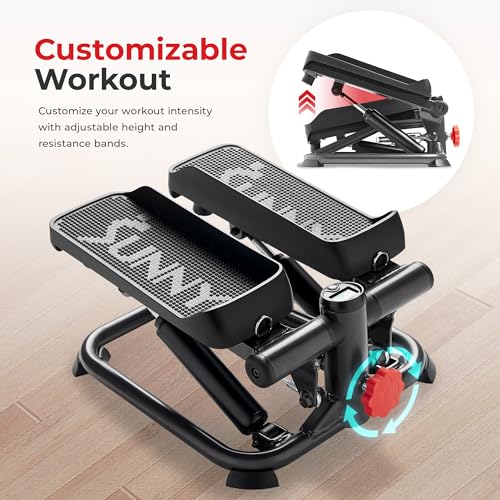 Sunny Health & Fitness Mini Stepper w/LCD Monitor & Adjustable Step Height - color: Black