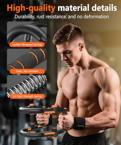 Twister Arm Trainer - 3-in-1 Adjustable Chest Workout Equipment,Portable Home Gym Chest & Arm Workout, Push Up Bars, 60-140lbs Resistance for Men Women