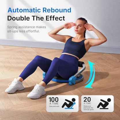 MERACH Ab Machine, Sit Up Exercise Equipment with 3 Adjustable Resistance Levels, Automatic Rebound Ab Crunch Machine for Core Workout, Ab Workout Equipment for Stomach