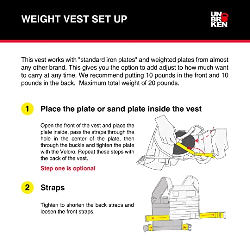 HD Vest Metal Buckles | Adjustable Weighted Vest | Heavy Duty Vest with Metal Buckles for Cross-training Calisthenics training - color: Black