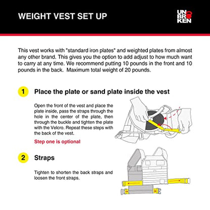 HD Vest Metal Buckles | Adjustable Weighted Vest | Heavy Duty Vest with Metal Buckles for Cross-training Calisthenics training - color: Black