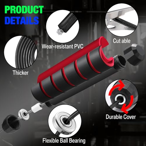 24 Pieces Jump Ropes for Fitness with Ball Bearings Speed Jumping Bulk Adjustable Skipping Rope with Foam Handles for Men Women Cardio Training