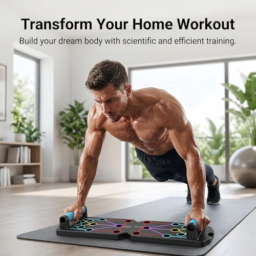 15 in 1 push up board for men solid Home Workout Equipment for Chest & Arm Strength Training, Multi-Functional Pushup Stands System for Men & Women, Portable Fitness Equipment for Fat Burn & Muscle Building