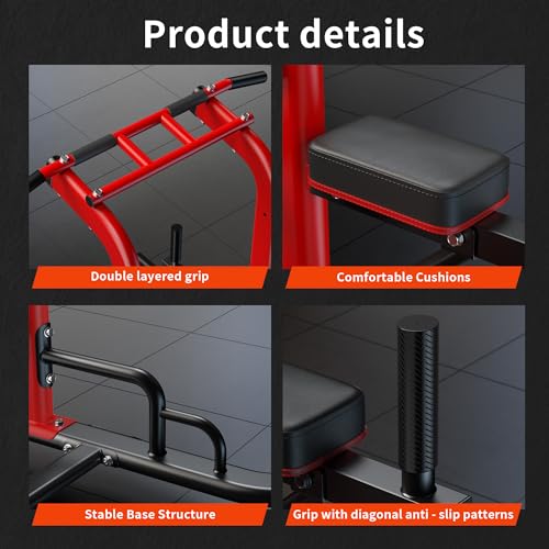 sogesfurniture Adjustable Dip Station & Pull Up Bar – Heavy Duty Calisthenics Workout Equipment for Home Gym, Multi-Function Fitness Training with Push Up Handles, Dips, Pull Ups & Push Ups