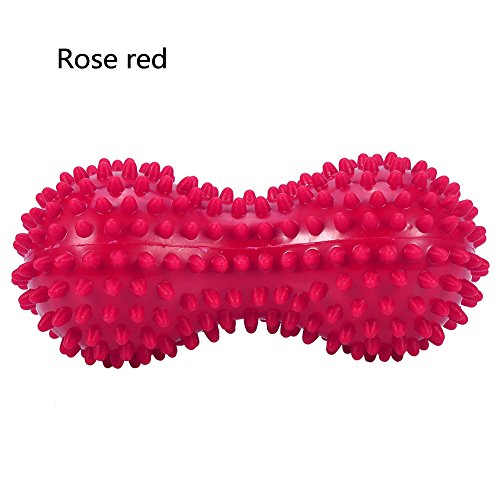 FILFEEL Spiky Massage Ball, Fitness Exercise Mobility Peanut Ball Pain Muscle Steess Relief (5.9inch Length)(Rose)