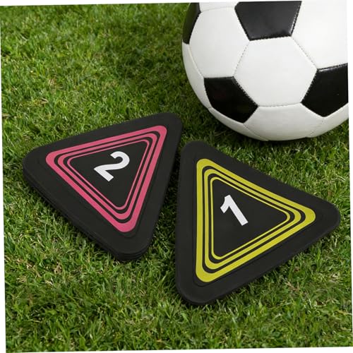 Outanaya 10pcs Numbered Agility Spot Markers Triangular Training Discs Non-Slip Flat Floor Cones for Football Basketball Fitness and Speed Drills