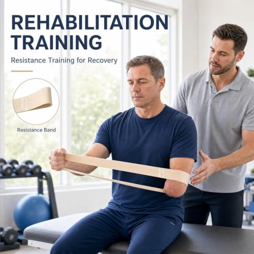 6-Pack Premium Natural Rubber Thickened Workout Resistance Bands Set for Home Gym & Physical Therapy, Anti-Snap Durable Exercise Bands for Full Body Strength Training, Legs, Glutes, Multi-Level - color: X-Light-6 Set-Apricot rice brown