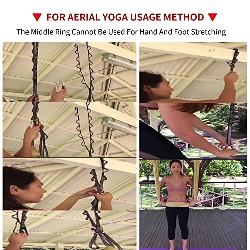 Aerial Yoga Hammock Daisy Chains Strap, Strong 22kN Adjustable with 10 Loops, No Stretch, Climbing Strap Nylon Chain Sling FOR Aerial Yoga,Swing, Hammock, Suspension, Exercise - color: Red, size: 79"×0.79"