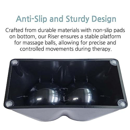 Double Lacrosse Peanut Massage Ball Riser Set for Headache, Neck, Shoulder & Back Pain Relief (Massage Ball Riser Set)
