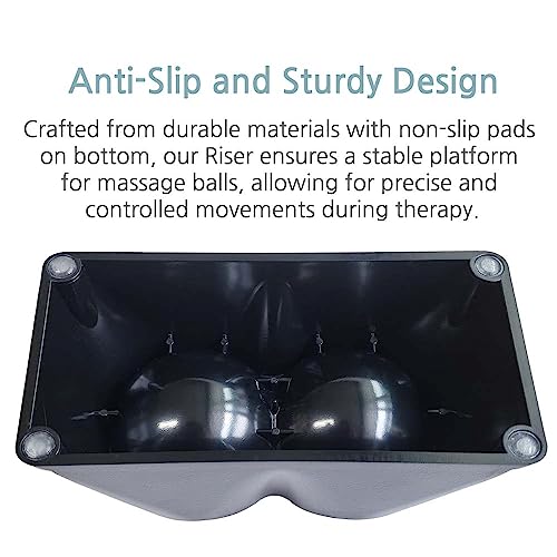 Double Lacrosse Peanut Massage Ball Riser for Headache, Neck, Shoulder & Back Pain Relief (Riser)