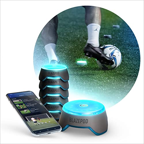 BlazePod Soccer Reaction Training Kit – 6 Reaction Light Pods to Improve Speed, Focus, & Decision-Making - Cognitive Light Drills for Football Players & Coaches - App Access