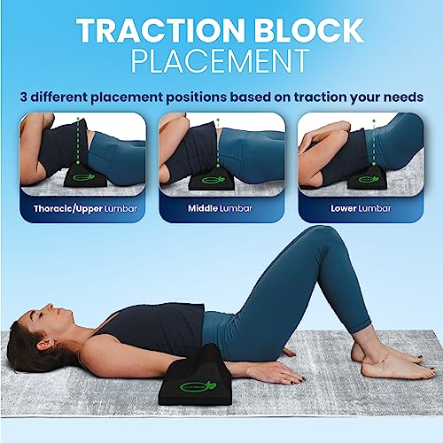 Lumbar Traction Block, Chiropractic Back Stretcher for Pain Relief, Lumbar Decompression, Lumbar Lordosis & Thoracic Kyphosis Correction