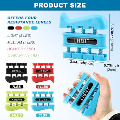 4 Pcs Finger Strengthener,Finger Exerciser,Finger Strength Trainer
