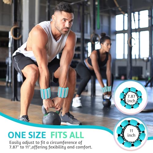 SOLY Wrist Ankle Weights for Women, Wearable Strong Arm & Leg Weights,Adjustable Wrist Weighted Bracelet for Yoga,Aerobics,Barre,Dance,Set of 2 (0.5LB Each)