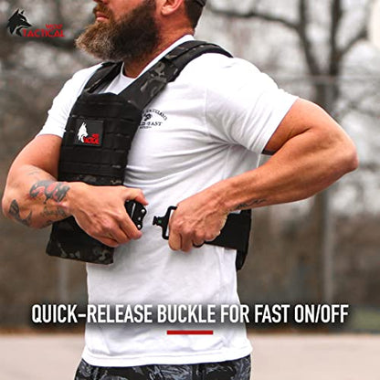 WOLF TACTICAL Quick-Release Weighted Vest for Men Workout Vest, Strength Training Weight Vests Weighted Vest Men - color: Black