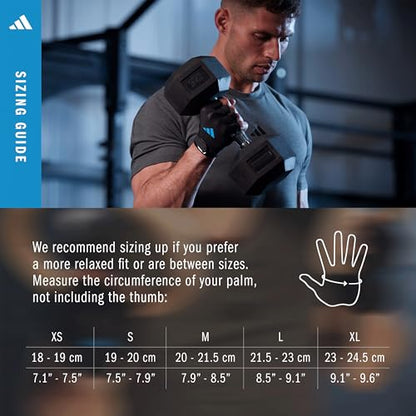 adidas Essential Training Gloves - color: Blue, size: Small