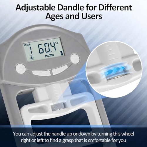 Hand Grip Strength Tester - 220lbs/100kg Digital Hand Dynamometer with High-Precision Strain Gauge, Electronic Handgrip Strength Testing Tool for Athletes, Seniors & Fitness Tracking - color: Black