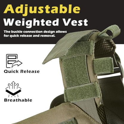Weighted Vest for Men and Women Weight Vests Adjustable Strength and Endurance Training Fitness Tactical Running - color: Od Green