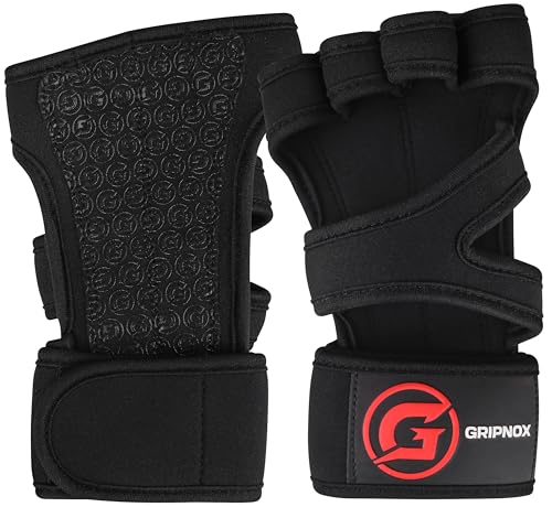 Ventilated Weight Lifting Gloves for Men & Women with Wrist Wrap Support – Padded Fingerless Gym Workout Gloves with Non-Slip Grip for Fitness, Weightlifting & Cross Training