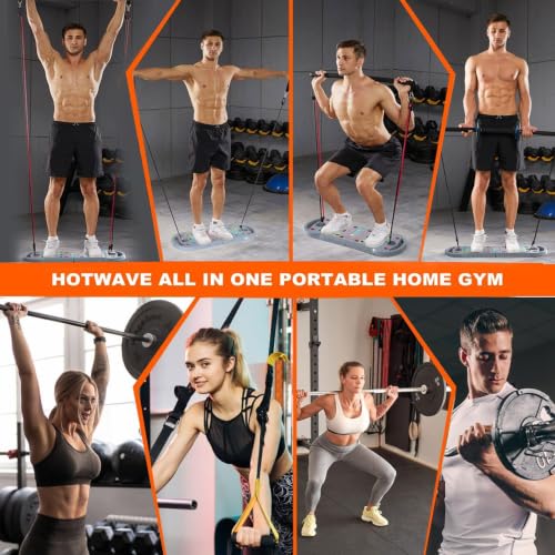 HOTWAVE Push Up Board, Portable PushUp Board, Foldable 20 in 1 Push Up Bar - color: Grey