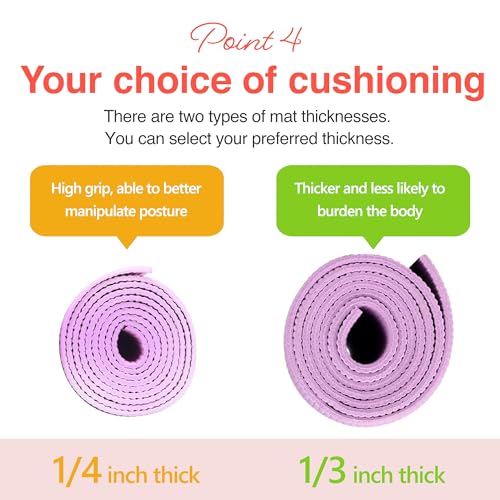 Primasole Yoga Mat with Carry Strap for Yoga Pilates Fitness and Floor Workout at Home and Gym Non-slip 9 colors