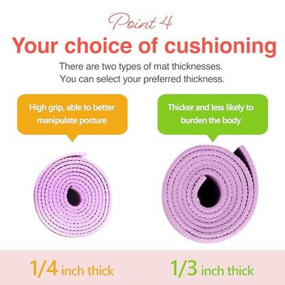 Primasole Yoga Mat with Carry Strap for Yoga Pilates Fitness and Floor Workout at Home and Gym Non-slip 9 colors