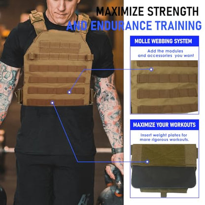 Weighted Vest for Men and Women Weight Vests Adjustable Strength and Endurance Training Fitness Tactical Running
