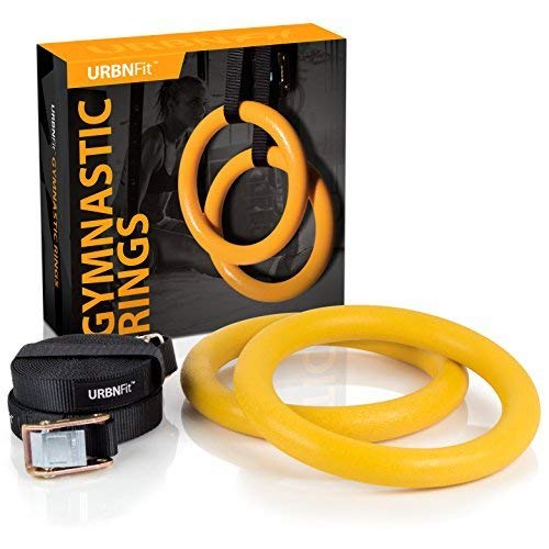 Gymnastic Rings - Bodyweight Workout and Strength Training Olympic Non-Slip Rings with Adjustable Straps for Crossfit and at Home Gym Workouts