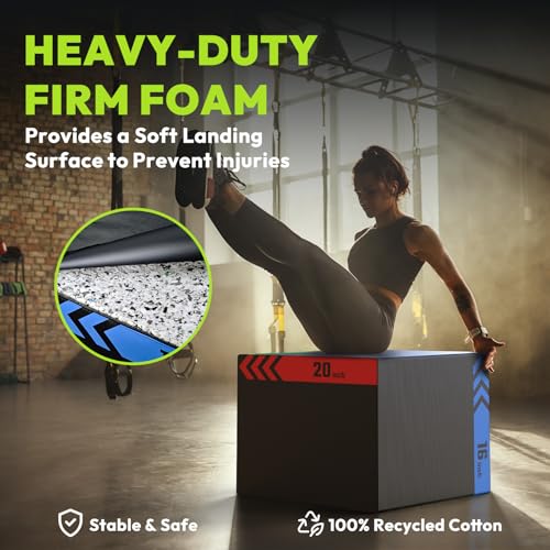 HANDBODE 3-in-1 Plyometric Box, Jump Training Equipment - style: 29 lb (16 x 18 x 20 inch)