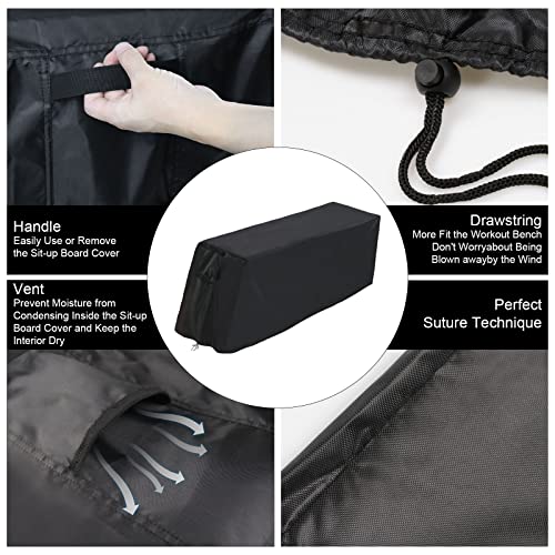 Weight Bench Cover - Exercise Workout Bench Cover Waterproof Protective Covers for Sit-Up Board, Black - size: 55"L×18"W×16"H