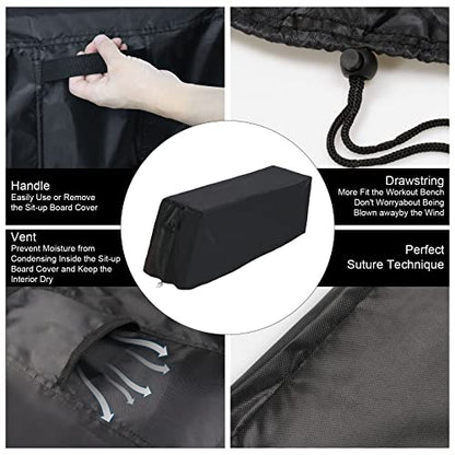 Weight Bench Cover - Exercise Workout Bench Cover Waterproof Protective Covers for Sit-Up Board, Black - size: 55"L×18"W×16"H