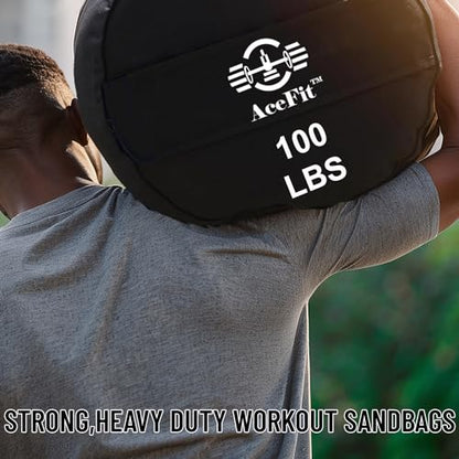 Acefit Training Sandbag for Working Out| Heavy Duty Workout Sandbags| Weights Sand Bags for Training, Exercise| Military Conditioning, Fitness, Cross-Training & Strength Training - size: 200 LB