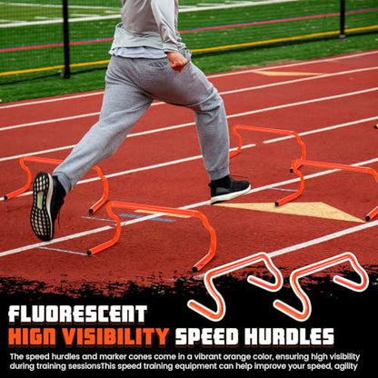5 Pcs Speed Agility Training Hurdles Detachable Durable Equipment Plyometric and All Purpose Speed Training Hurdle Equipment for Athletes Soccer Basketball