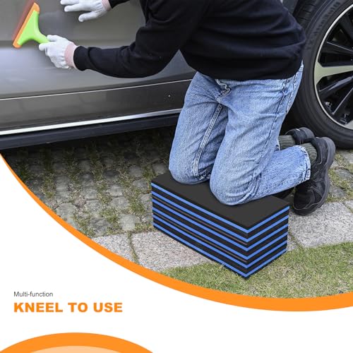 FOSHIO Foldable EVA Mat with Carrying Handles - Thick Kneeling Mat for Mechanics, Garage, Picnicking, Gardening, Camping, Home Gym - color: Blue