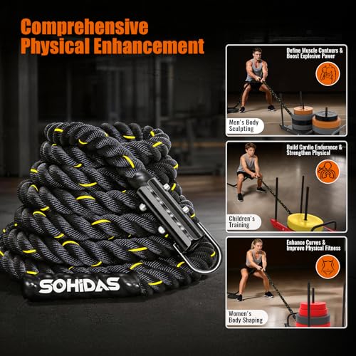 Weight Sled Rope Workout Sled Pulling Ropes, Sleds Push Gym Equipment Weight Sleds Pull Rope for Training Tire Pulling Workout Fitness Resistance Football Exercise Equipment for Men Women - size: 1.5IN 30FT Sled Rope