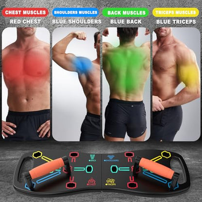 Push Up Board, Portable Pushup Board for Men, Foldable Push-up Board, Push Up Bar 20 in 1 for Chest Muscle Exercise Strength Training Equipment, Multifunctional Pushup Handles at Home Gym