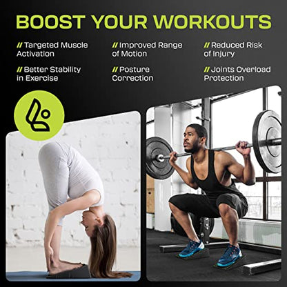 Flexelent Squat Wedge Block Pair - Heel Elevated Squat Wedge for Deeper Squats, Heavy Lifting and Better Form - 17° Angle Exercise Wedges, Slant Board for Squats with Carry Backpack