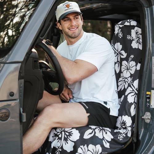 Sprints Athletic Running Towel, Full-Sized, Car Seat Cover - Performance Microfiber (Flex on the Beach - Black) - color: Flex on the Beach - Black