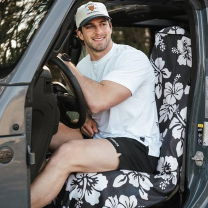 Sprints Athletic Running Towel, Full-Sized, Car Seat Cover - Performance Microfiber (Flex on the Beach - Black w/Snaps) - color: Flex on the Beach - Black W/ Snaps
