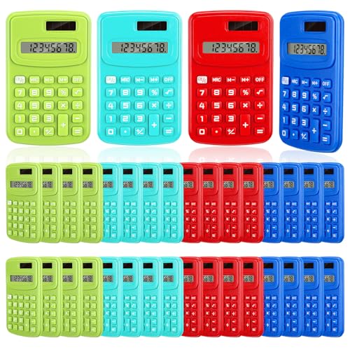 LEIFIDE 36 Pack Small Pocket Calculator 8 Digit Basic, Classic Colors - color: Classic Colors