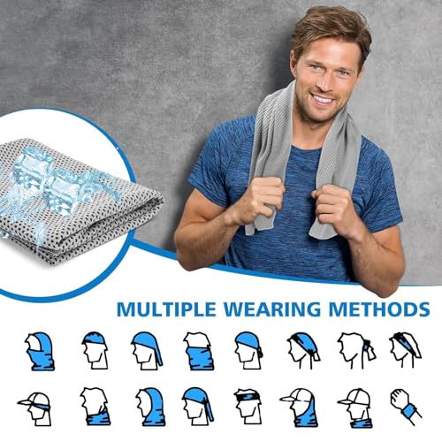 24 Pack Cooling Towels Bulk for Neck and Face 40"x12" Ice Cooling Sweat Rags Microfiber Soft Breathable Soft Chilly Towel for Yoga Golf Sport Running