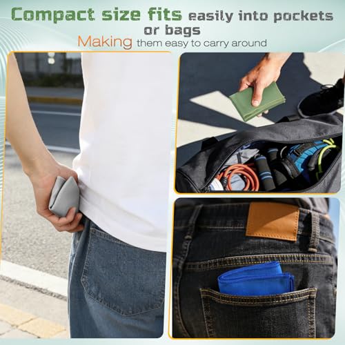 20 Pack 12"x10" Microfiber Sweat Absorbing Handkerchiefs for Men, Quick-Dry Sweat Rags Towels for Face, Neck, Gym