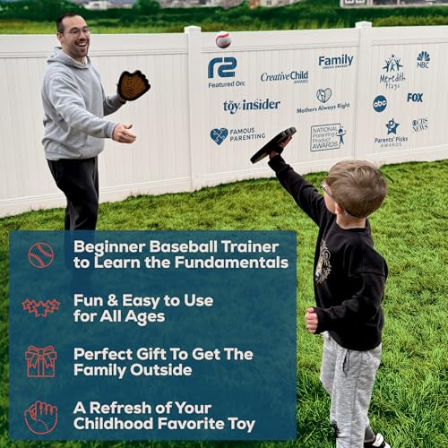 Toss and Catch Ball Game Set - Easy to Use Sticky Balls & Beginner Baseball Training Glove - Premium Toy Paddle Fits All Hand Sizes From Toddlers to Teens & Adults - Fun Gift Idea for Boys and Girls - style: 4 Pack