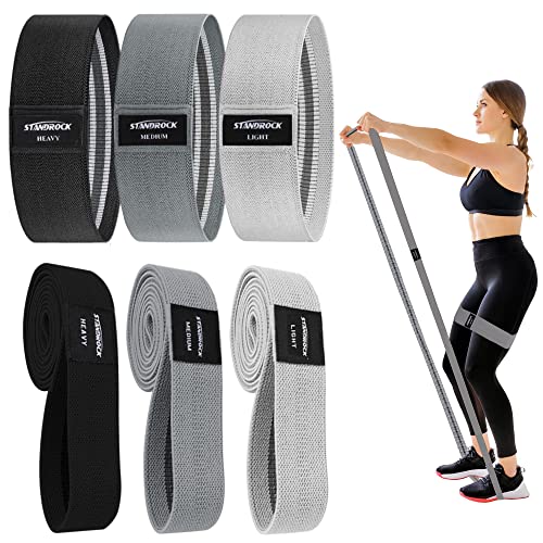 Fabric Resistance Bands for Working Out, 3 and 4 Levels Booty Bands Long Resistance Bands for Women and Men | Elastic Bands for Exercise Bands Resistance Workout Bands Resistance - color: Gray, Black, Light Gray