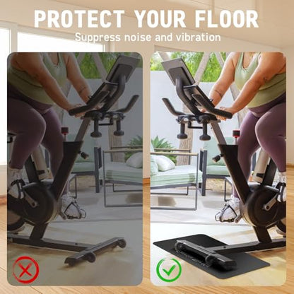 TOBWOLF Non-Slip Mat Compatible with Peloton Bike, Concept 2 Rowing Machine - color: 3MM Bike Mat