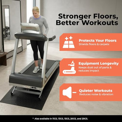 SuperMats Made in U.S.A. for Treadmills Ellipticals Rowing Machines Recumbent Bikes and Exercise Equipment - size: 3-Feet x 7.5-Feet