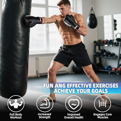 Boxing Gloves for Men and Women, Pro Training Sparring Muay Thai Gloves, Adults Heavy Punching Bag Gloves for Boxing Kickboxing Mixed Martial Arts MMA Training, Multi Layered, Ventilated
