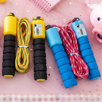 Cabilock 2pcs Automatic Counting Jump Rope with Electronic Digital Counter, Colorful Skipping Rope for Fitness Training and Game Exercise Random Color