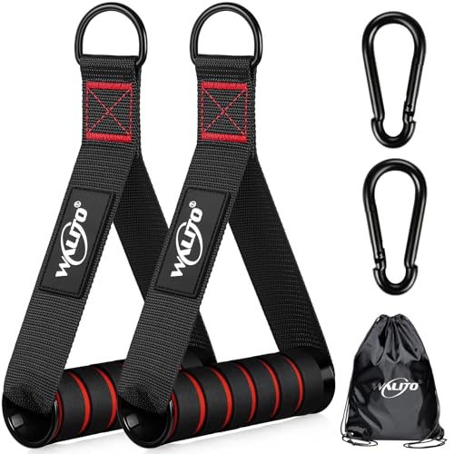 WALITO Exercise Handles, Replacement Cable Machine Attachments for Home Gym Equipment, Pulley System, Pilates, Resistance Bands, Strength Trainer, Heavy Duty Working Out Handles - color: 1-Black Red